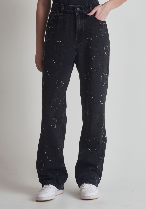 Encontraproduto.com.br - Calça jeans coração com brilho