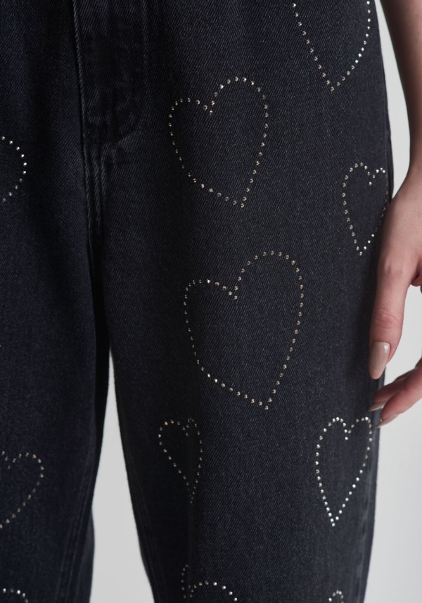 Encontraproduto.com.br - Calça jeans coração com brilho