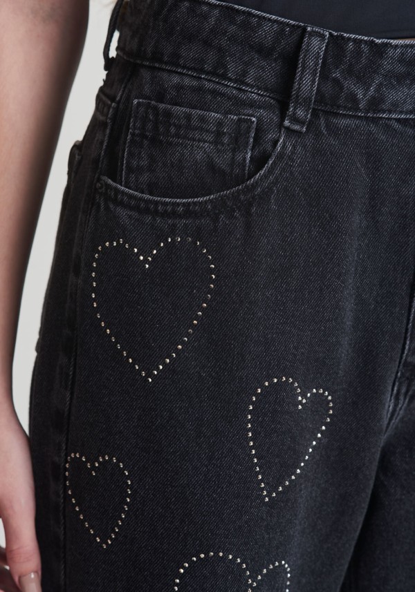 Encontraproduto.com.br - Calça jeans coração com brilho