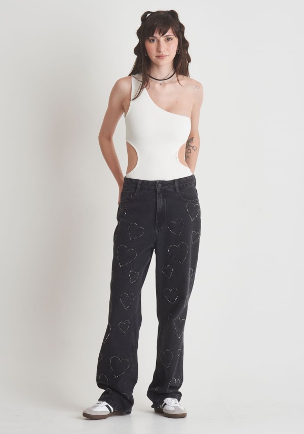 Encontraproduto.com.br - Calça jeans coração com brilho