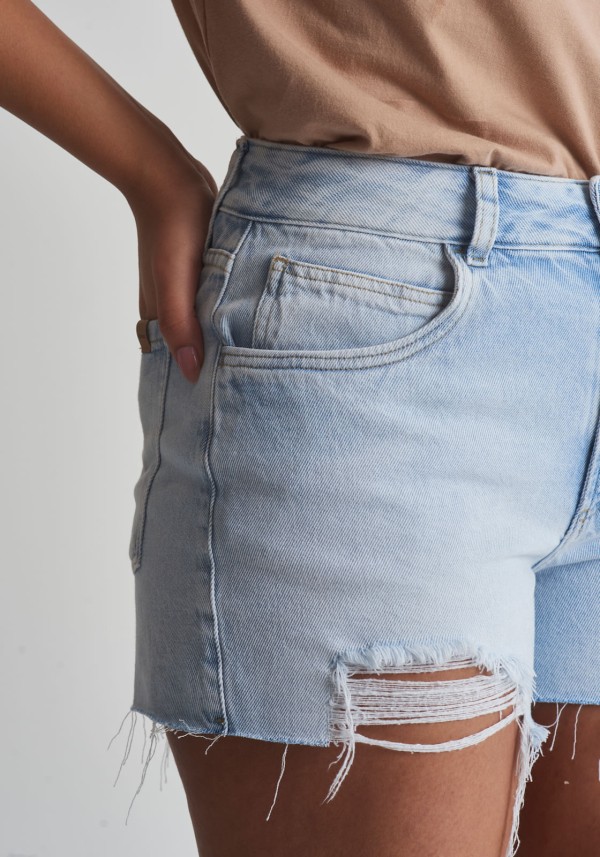Encontraproduto.com.br - Short jeans barra rasgada