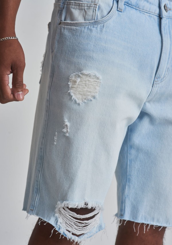 Encontraproduto.com.br - Bermuda jeans regular rasgos