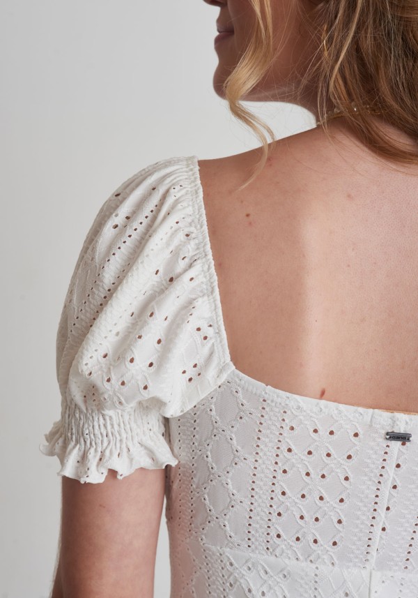 Encontraproduto.com.br - Vestido de laise com amarração no busto