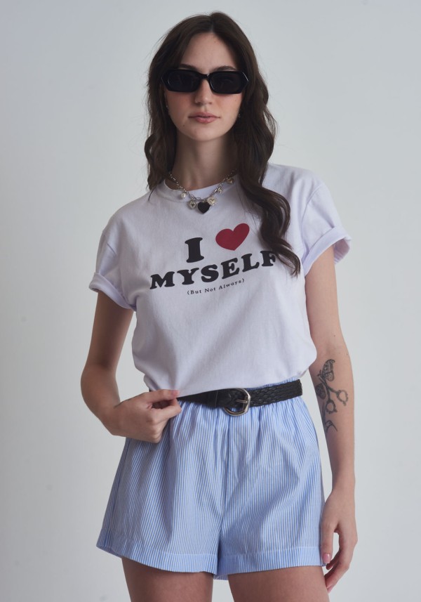 Encontraproduto.com.br - Camiseta em algodão com estampa I love myself