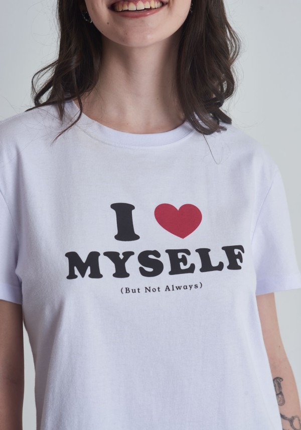 Encontraproduto.com.br - Camiseta em algodão com estampa I love myself