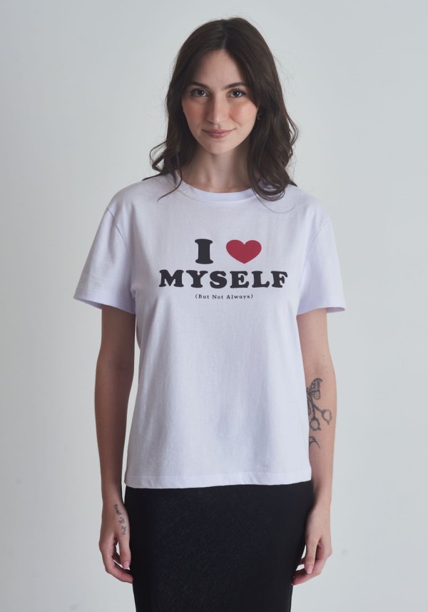 Encontraproduto.com.br - Camiseta em algodão com estampa I love myself