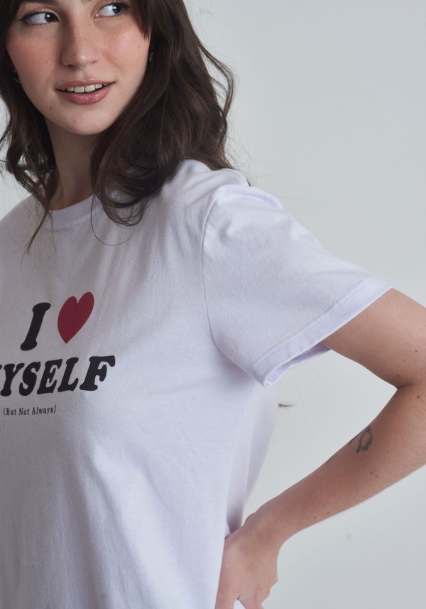 Encontraproduto.com.br - Camiseta em algodão com estampa I love myself