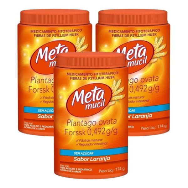 Regulador Intestinal Laranja Zero Açúcar Metamucil Pote 174g