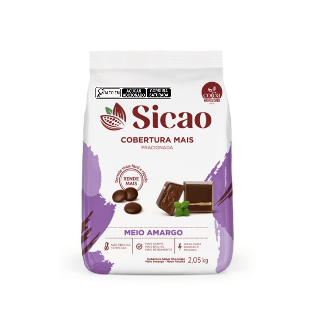 Encontraproduto.com.br - Cobertura Fracionada Mais Sabor Chocolate Meio Amargo 2,05kg SICAO