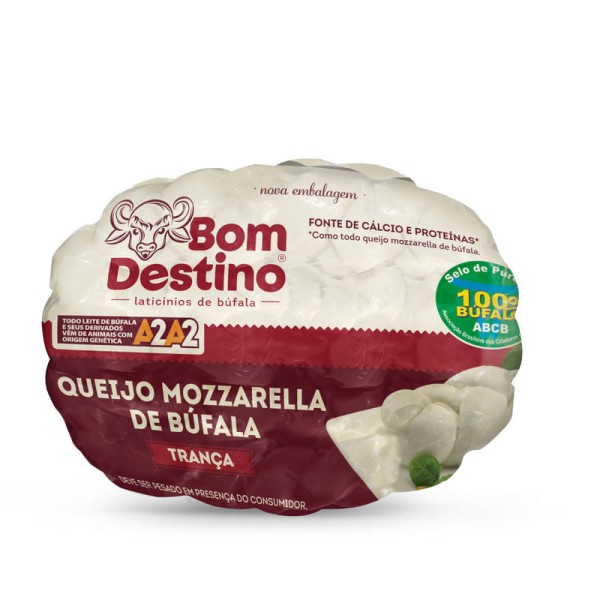 Encontraproduto.com.br - Queijo Mussarela de Búfala Trança Bom Destino Aprox. 400g