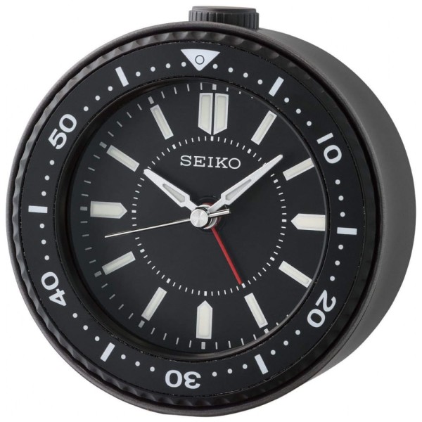 Encontraproduto.com.br - Relógio Despertador de Mesa Analógico e Moderno, a Bateria, Seiko, Preto