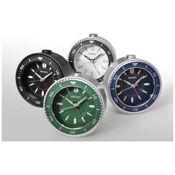 Encontraproduto.com.br - Relógio Despertador de Mesa Analógico e Moderno, a Bateria, Seiko, Preto