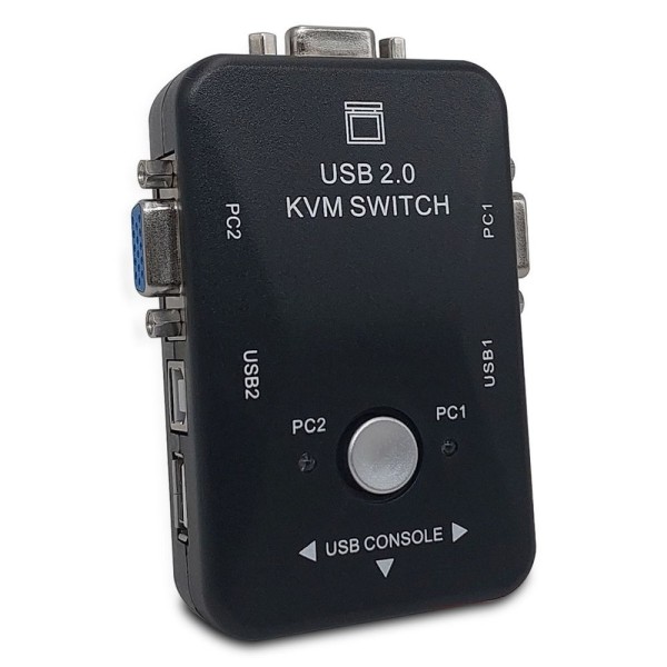 Encontraproduto.com.br - Switch Kvm (chaveador) Gv Brasil, 2x Portas Vga, 2x Portas Usb, Plug And Play - Kvm.02p