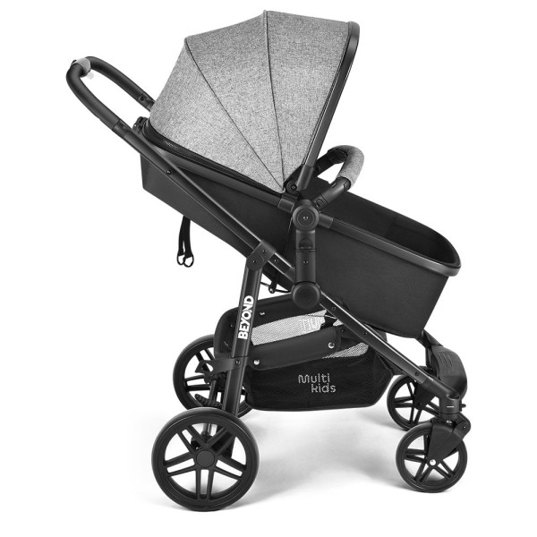 Encontraproduto.com.br - Carrinho de passeio para bebê Multikids 0-15kgs c/ berço Moises Beyond Preto - BB429OUT [Reembalado]