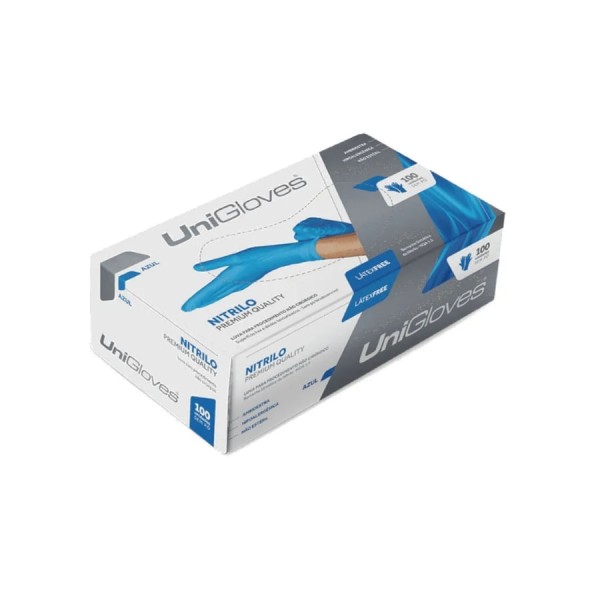 Encontraproduto.com.br - Luva Procedimento Nitrilo Azul Tamanho G sem Talco