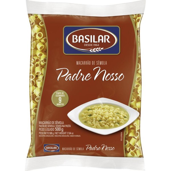 Encontraproduto.com.br - Macarrão de Semola Basilar Padre Nosso Pacote com 500g