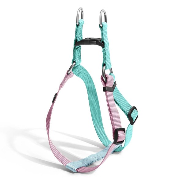 Encontraproduto.com.br - Peitoral Triple Step Verde e Rosa Tam. M Mimo - PP269X [Reembalado]