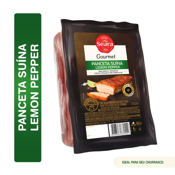 Encontraproduto.com.br - Barriga Suína Seara Goumert c/ Lemon Pepper Temperos Especiais Pedaço
