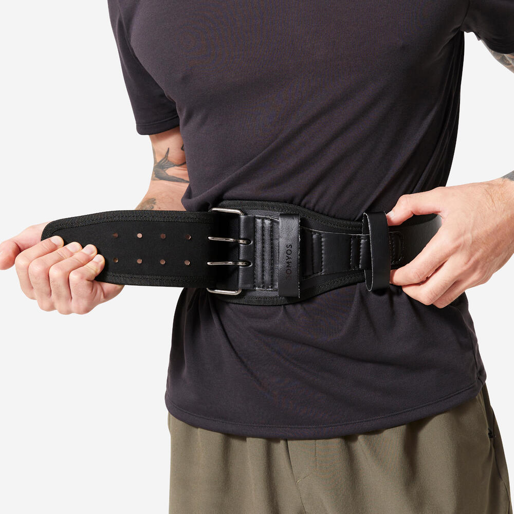 Encontraproduto.com.br - Cinto Lombar em Couro Resistente de Musculação Corength