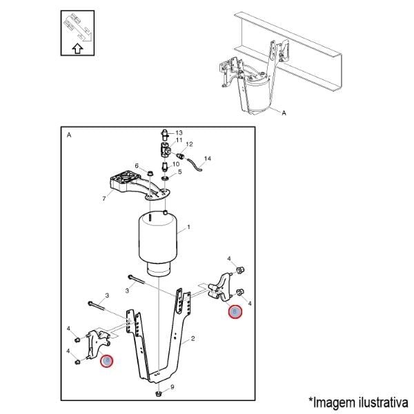 Encontraproduto.com.br - SUPORTE BOLSA AR SUSPENSÃO TRAS/TRUCK CAMINHÃO VOLVO