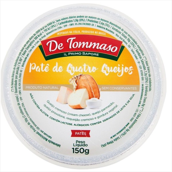 Encontraproduto.com.br - Patê 4 Queijos De Tommaso kg