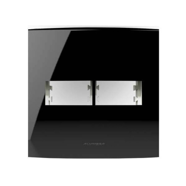 Placa 4x4 2 Modulos - Inova Black Piano - Alumbra