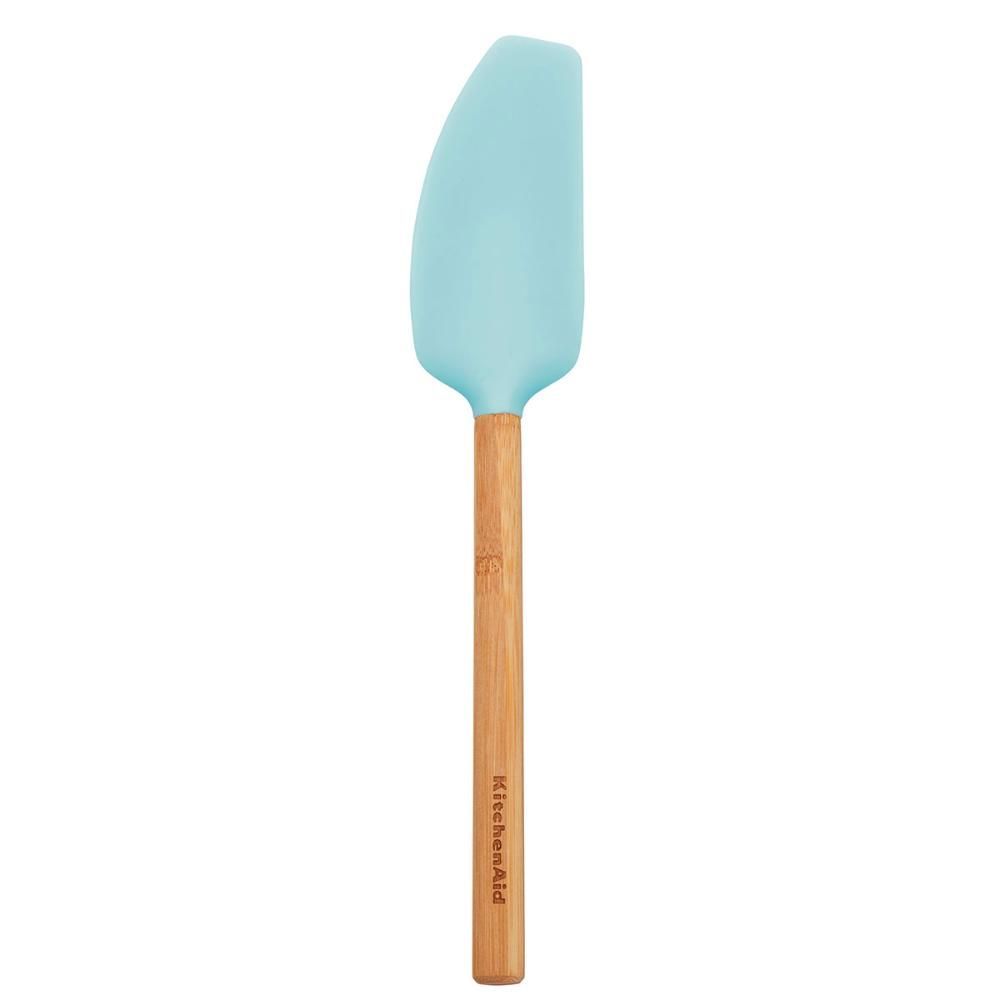Encontraproduto.com.br - Espátula Batedora Com Cabo de Bambu 30cm Azul