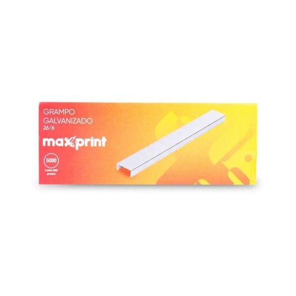 Encontraproduto.com.br - Grampo Para Grampeador 26/6 Maxprint 5000 Unidades Galvanizado (MP)