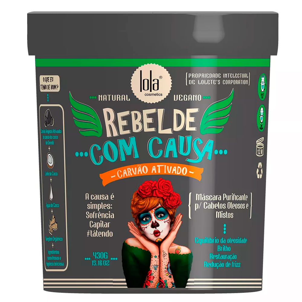 Encontraproduto.com.br - Lola Cosmetics Lola Rebelde Com Causa Carvão Ativado Kit - Shampoo + Máscara
