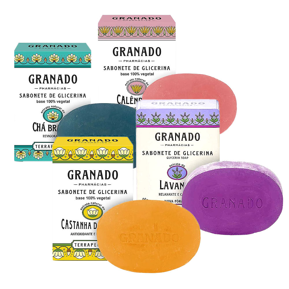 Granado Terrapeutics – 4 unidades de Sabonetes em Barra Kit Presenteável
