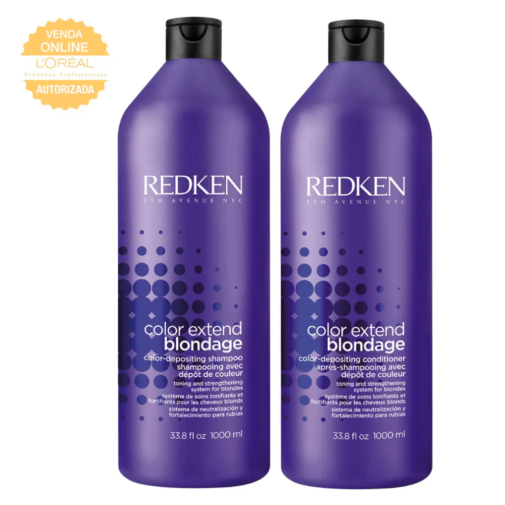 Encontraproduto.com.br - Redken Color Extend Blondage Kit - Shampoo 1L + Condicionador 1L