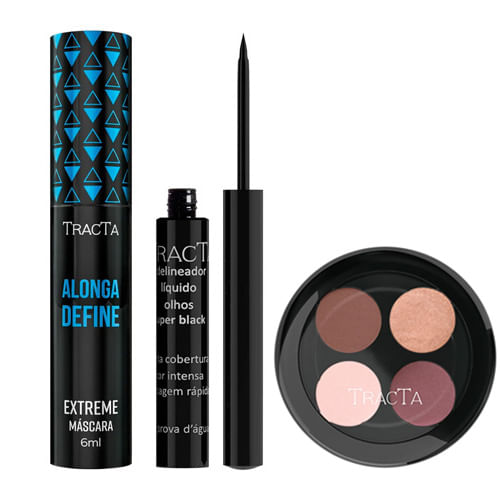 Tracta Extreme Super Glam -  Delineador + Máscara para Cílios + Quarteto de Sombras