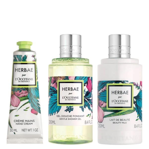 Encontraproduto.com.br - L’Occitane en Provence Herbae Kit - Sabonete Líquido + Leite Corporal + Creme de Mãos