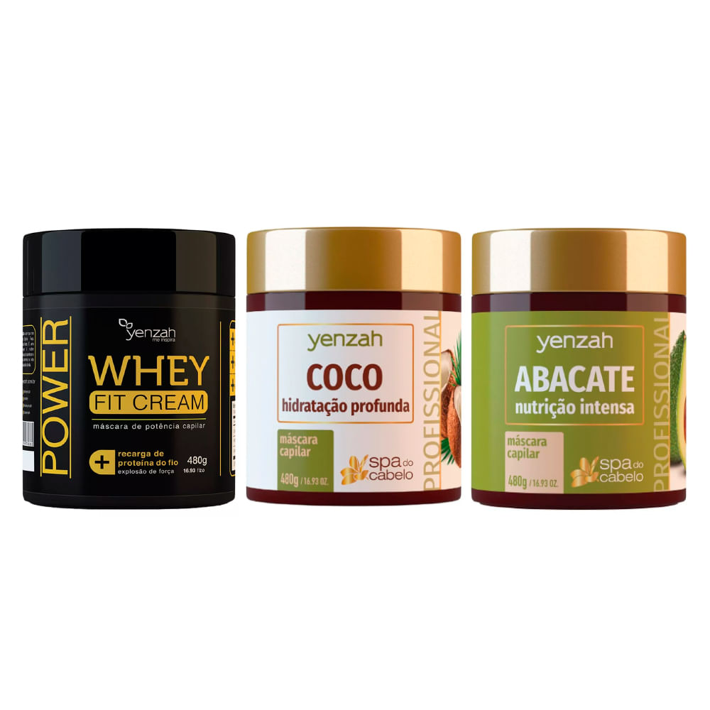 Kit Máscara Cronograma Capilar Yenzah - Nutrição + Hidratação + Reconstrução