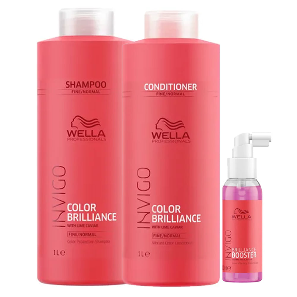 Kit Invigo Color Brilliance Tamanho Profissional Wella - Shampoo + Condicionador + Booster
