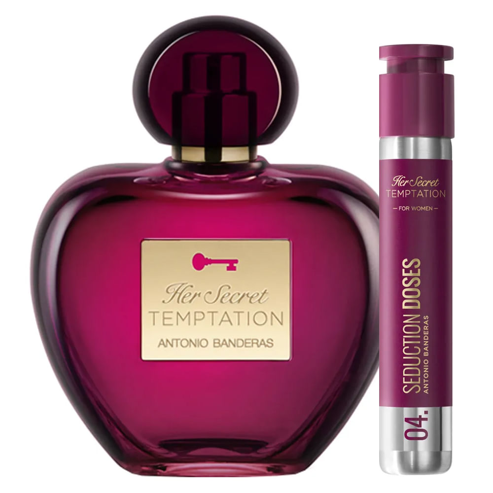 Banderas Her Secret Temptation Kit - Perfume Feminino 80ml EDT + Perfume Feminino Dose 30ml EDT