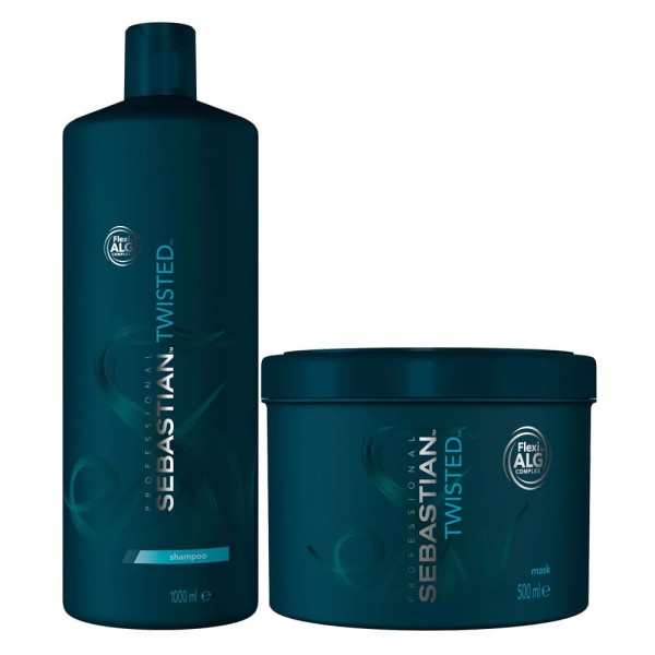Encontraproduto.com.br - Kit Twisted Elastic Detangler Sebastian - Shampoo + Máscara - Tamanho Profissional