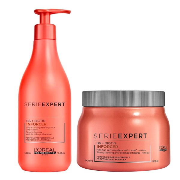 Encontraproduto.com.br - L’oréal Professionnel Inforcer Kit - Shampoo 500ml + Máscara Capilar 500g