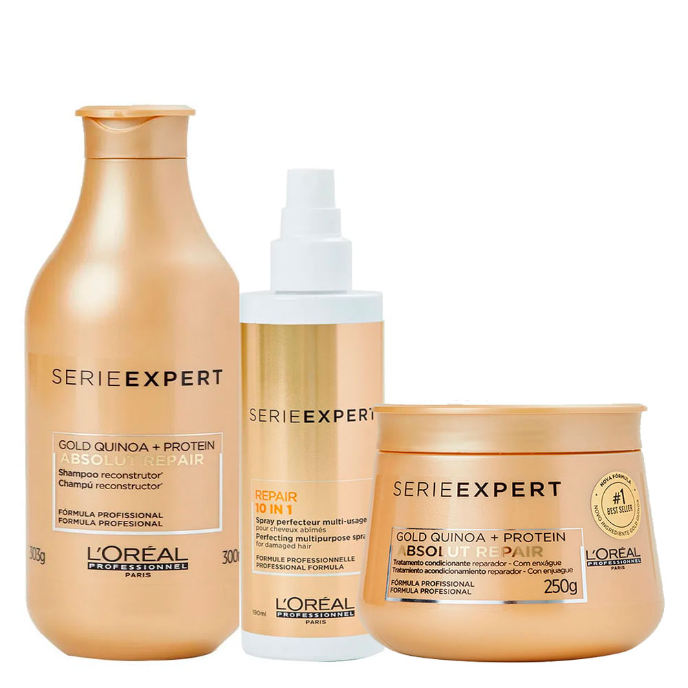 L’Oréal Professionnel AR Gold Quinoa Kit - Shampoo + Máscara + Leave In
