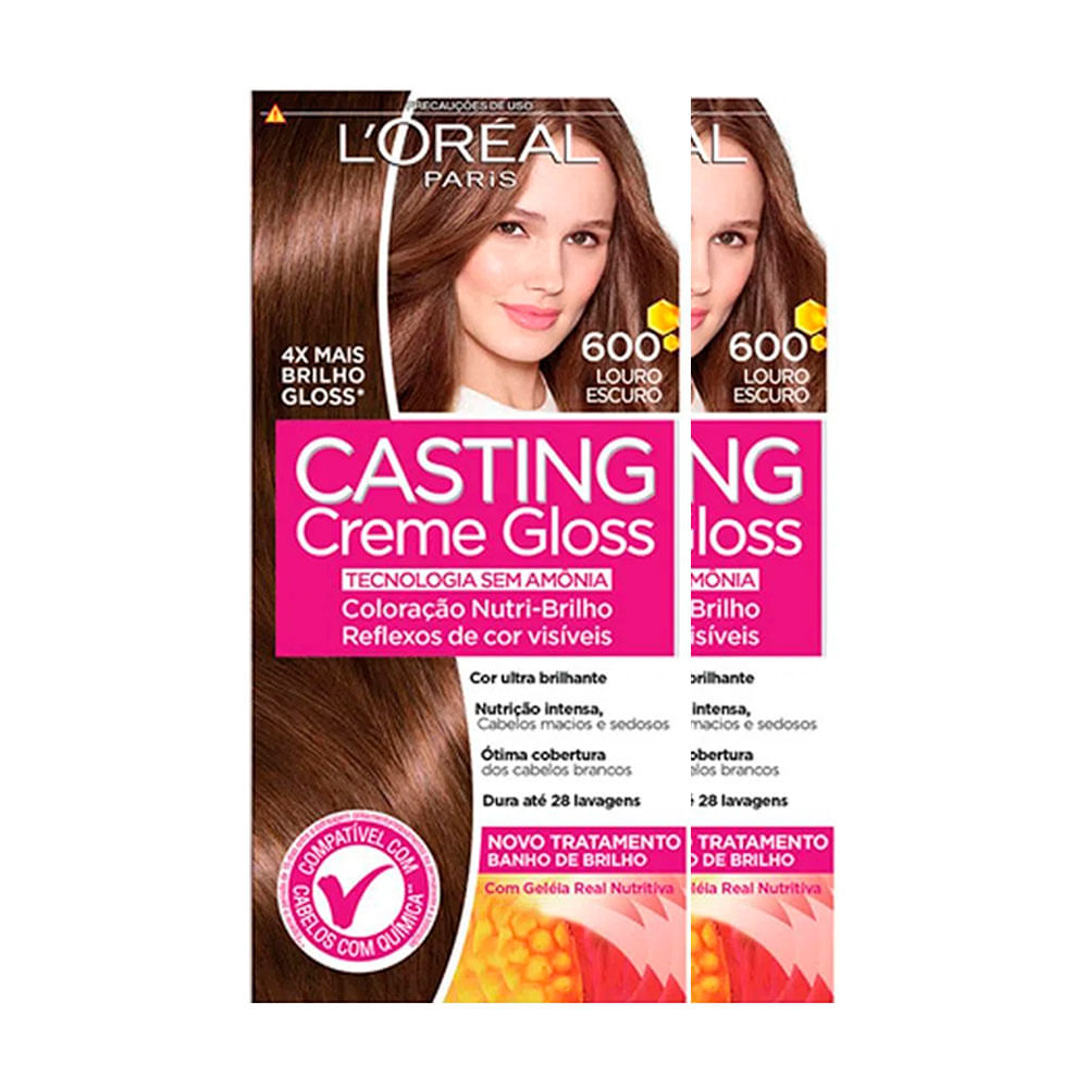 LOréal Paris Coloração Casting Creme Gloss Kit - 600 Louro Escuro