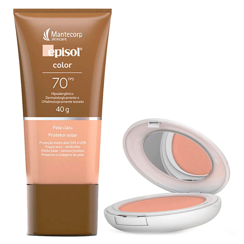 Episol Mantecorp Skincare Clara Kit - Pó Compacto FPS50 + Protetor Solar FPS70