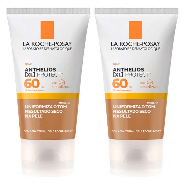 Encontraproduto.com.br - La Roche-Posay Anthelios XL Protect Kit com 2 Unidades – Protetor Solar Facial Com Cor Morena FPS60 – 40g