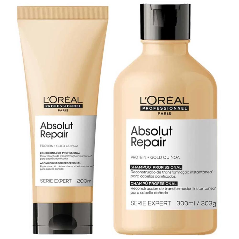 Loréal Professionnel Absolut Repair Gold Quinoa + Protein Kit – Shampoo + Condicionador