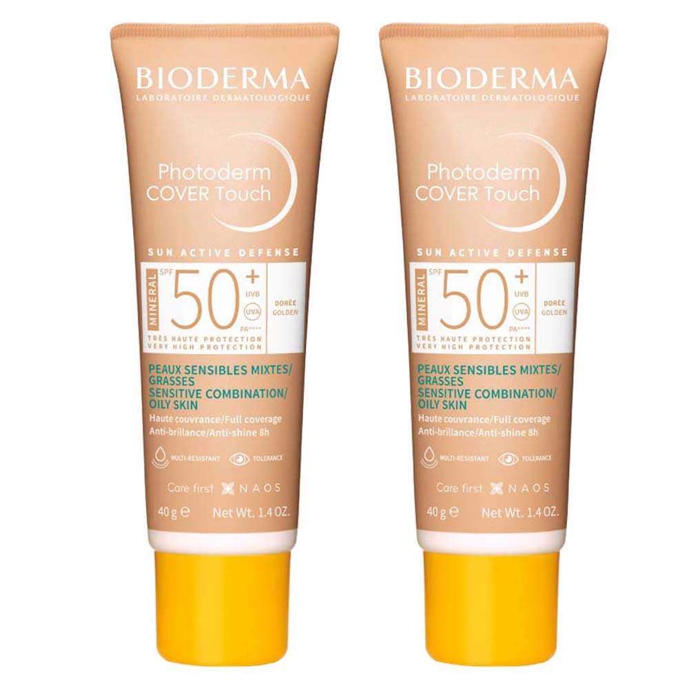 Bioderma Photoderm Cover Touch Kit com 2 Unidades – Protetor Solar Facial com Cor FPS50+ – Médio 40ml