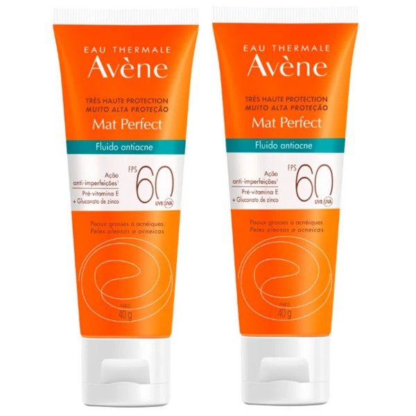 Encontraproduto.com.br - Avène Mat Perfect Fluido Kit com 2 Unidades – Protetor Solar Antiacne FPS60 – 40g