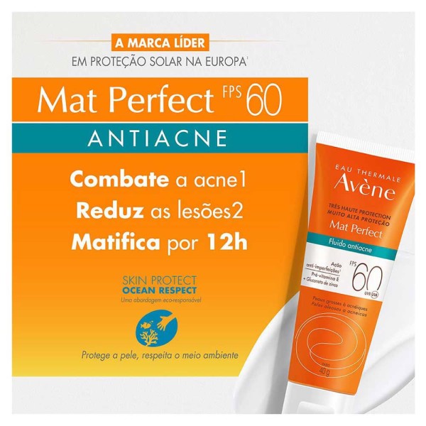 Encontraproduto.com.br - Avène Mat Perfect Fluido Kit com 2 Unidades – Protetor Solar Antiacne FPS60 – 40g