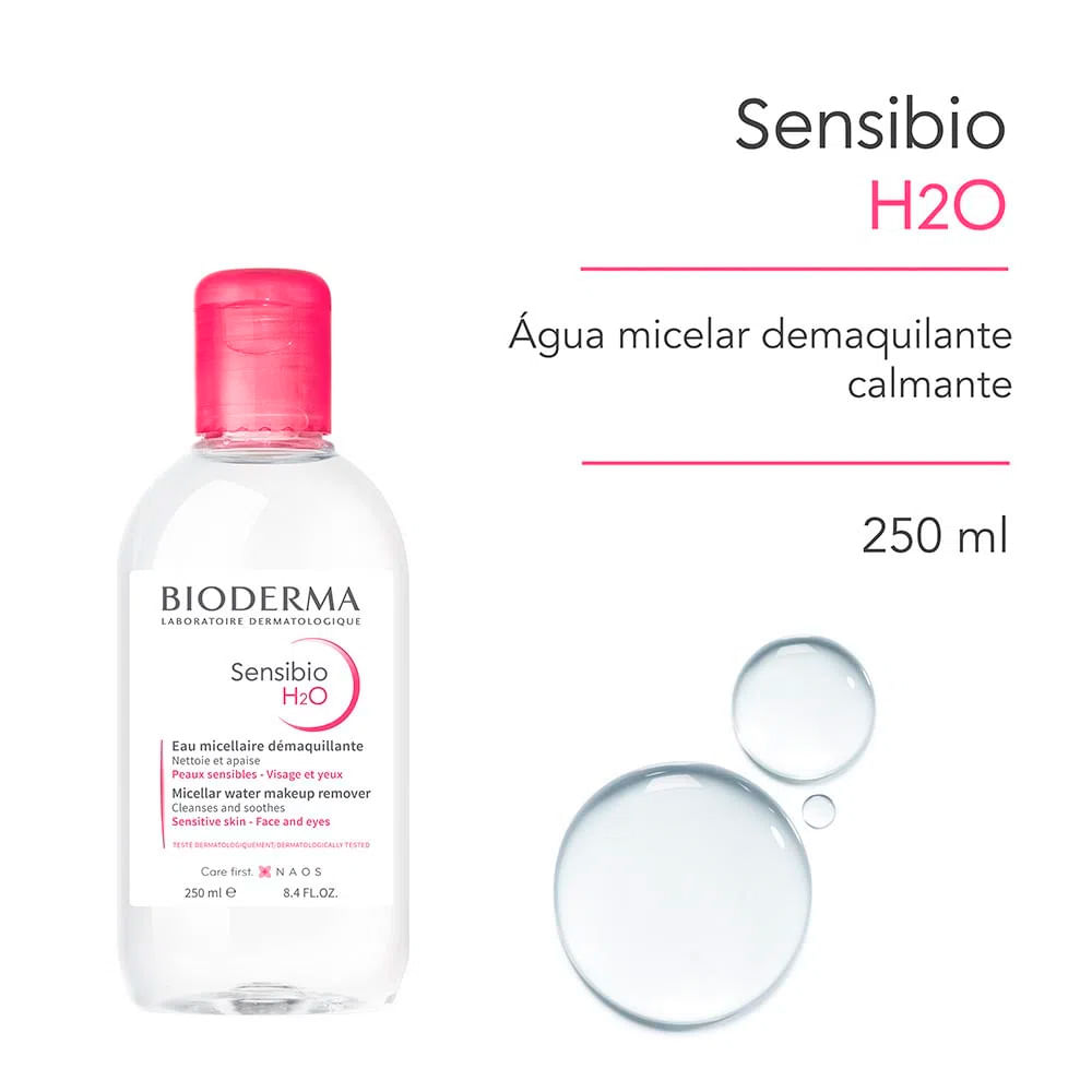 Encontraproduto.com.br - Bioderma Kit – Água Micelar Bifásica para Olhos e Lábios Sensibio H2O Eye 125ml + Água Micelar Calmante Sensibio H2O Solution Micellaire 250ml