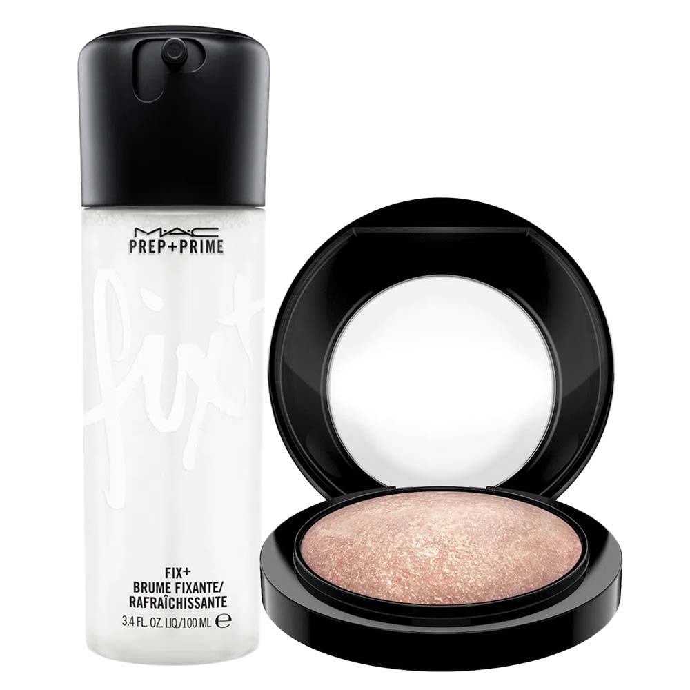 MAC Kit de Maquiagem - Spray Fixador Prep + Prime Fix+ + Pó Iluminador Mineralize Skinfinish Soft & Gentle