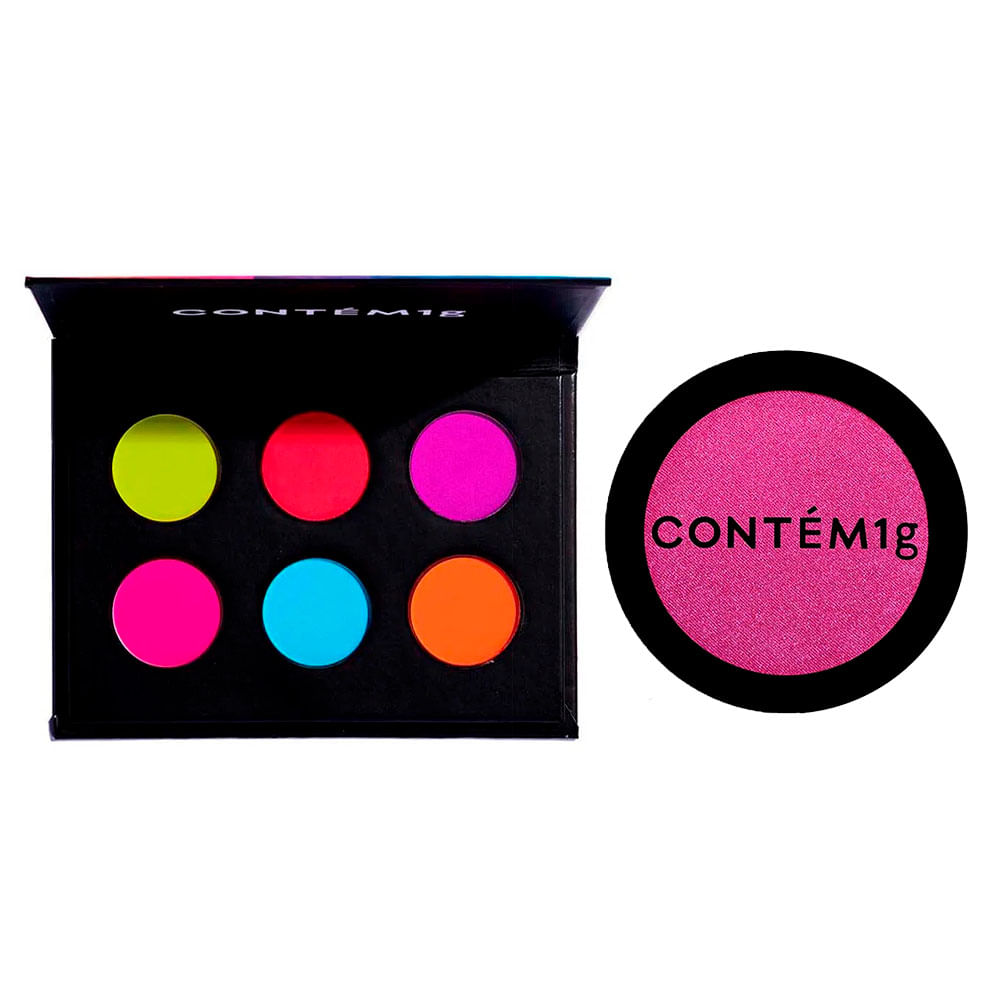 Contém1g Kit de Maquiagem - Paleta de Sombras New Wave + Blush Compacto New Wave Êxtase