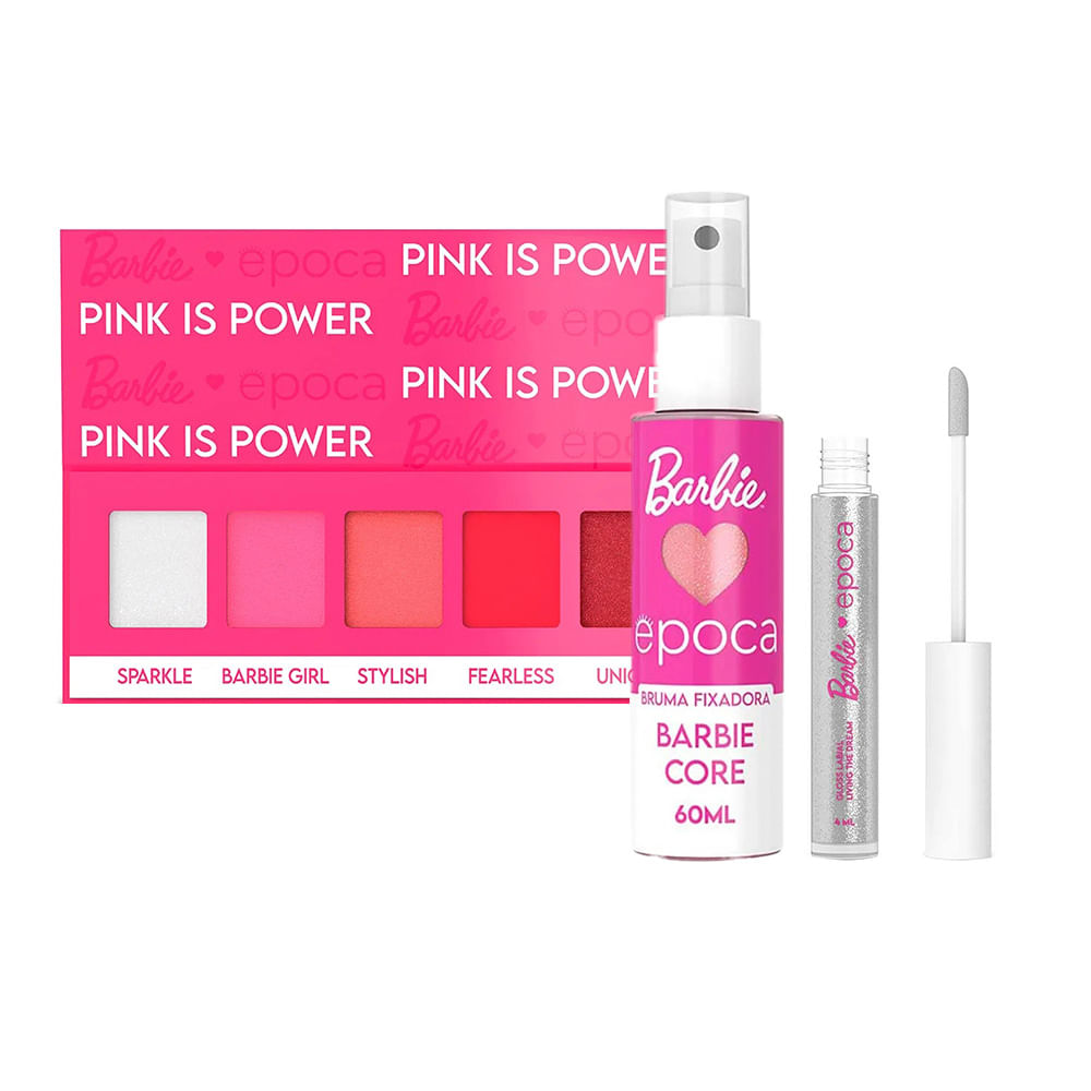 Barbie By Época Kit – Bruma + Gloss Labial + Paleta de Sombras